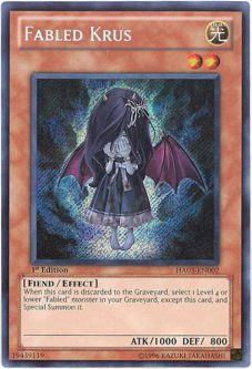Yu-Gi-Oh Card - HA03-EN002 - FABLED KRUS (secret rare holo)