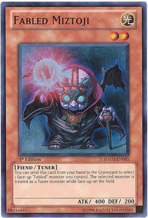 Yu-Gi-Oh Card - HA03-EN005 - FABLED MIZTOJI (super rare holo)