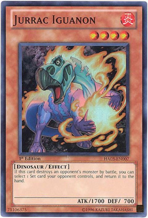 Yu-Gi-Oh Card - HA03-EN007 - JURRAC IGUANON (super rare holo