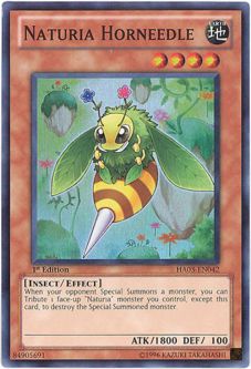 Yu-Gi-Oh Card - HA03-EN042 - NATURIA HORNEEDLE (super rare holo)