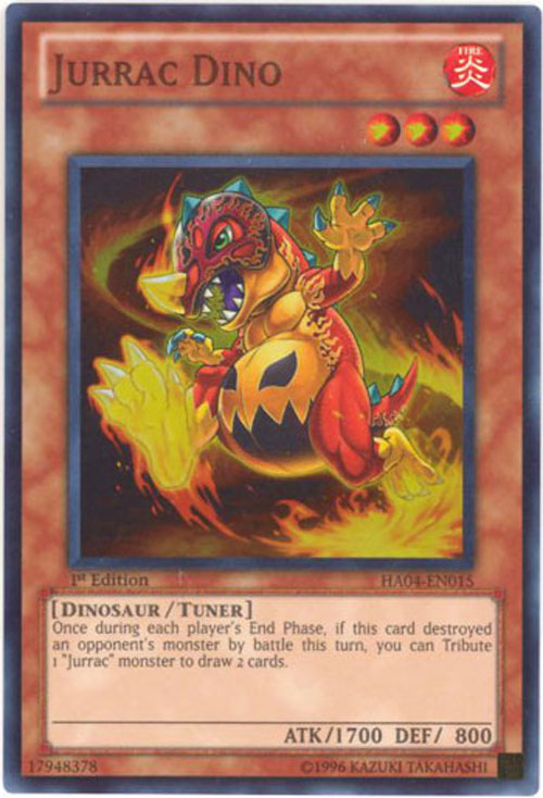 Yu-Gi-Oh Card - HA04-EN015 - JURRAC DINO (super rare holo)