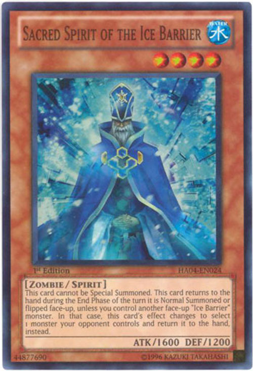 Yu-Gi-Oh Card - HA04-EN024 - SACRED SPIRIT OF THE ICE BARRIER (super rare holo)