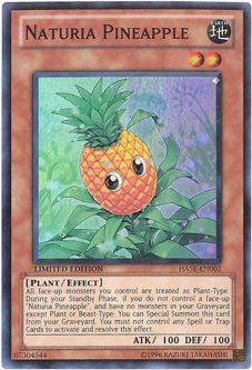 Yu-Gi-Oh Card - HASE-EN002 - NATURIA PINEAPPLE (super rare holo)