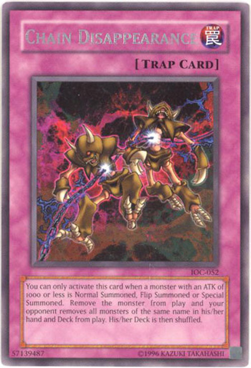 Yu-Gi-Oh Card - IOC-052 - CHAIN DISAPPEARANCE (rare)