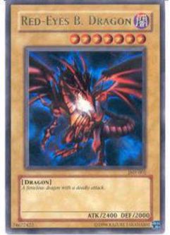Yu-Gi-Oh Card - JMP-002 - RED EYES BLACK DRAGON (ultra rare holo) *Played*