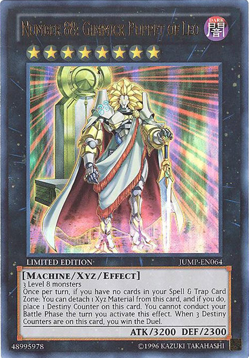 Yu-Gi-Oh Card - JUMP-EN064 - NUMBER 88: GIMMICK PUPPET OF LEO (ultra rare holo)