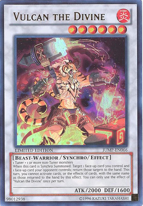 Yu-Gi-Oh Card - JUMP-EN066 - VULCAN THE DIVINE (ultra rare holo)