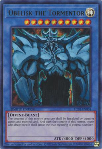 Yu-Gi-Oh Card - LC01-EN001 - OBELISK THE TORMENTOR (ultra rare holo)