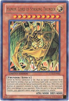 Yu-Gi-Oh Card - LC02-EN002 - HAMON, LORD OF STRIKING THUNDER (ultra rare holo)