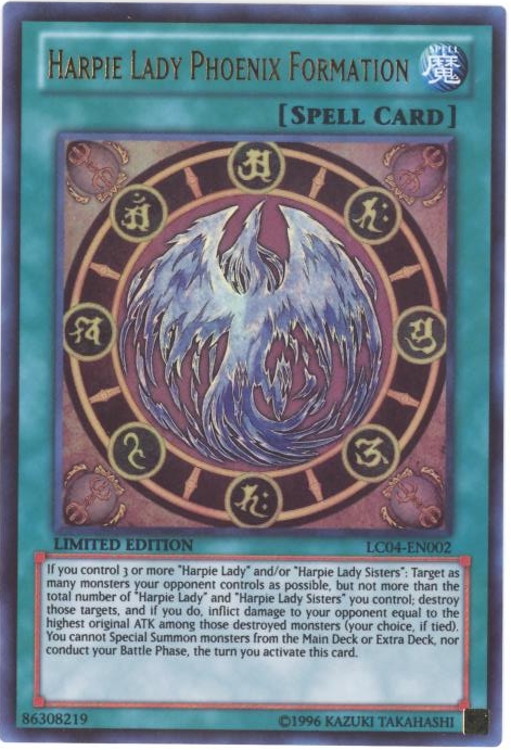LC04-EN002 Harpie Lady Phoenix Formation Ultra Rare Limited Edition YuGiOh Card LC04-EN002 Harpie Lady Phoenix Formation Ultra Rare Limited Edition YuGiOh Card