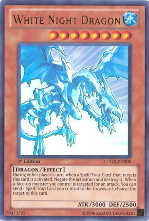 Yu-Gi-Oh Card - LCGX-EN205 - WHITE NIGHT DRAGON (ultra rare holo)