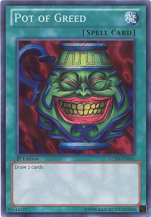 Yu-Gi-Oh Card - LCJW-EN061 - POT OF GREED (secret rare holo)