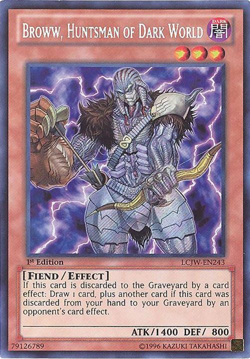 Yu-Gi-Oh Card - LCJW-EN243 - BROWW, HUNTSMAN OF DARK WORLD (secret rare ...