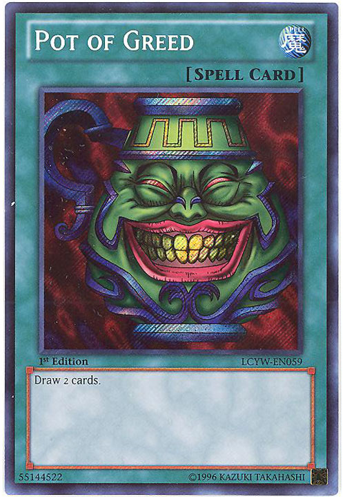 Yu-Gi-Oh Card - LCYW-EN059 - POT OF GREED (secret rare holo)