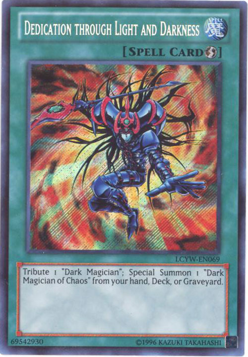 Yu-Gi-Oh Card - LCYW-EN069 - DEDICATION THROUGH LIGHT AND DARKNESS (secret rare holo)