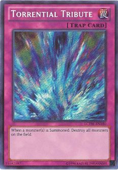 Yu-Gi-Oh Card - LCYW-EN180 - TORRENTIAL TRIBUTE (secret rare holo)