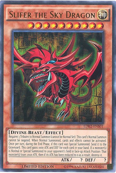Yu-Gi-Oh Card - LDK2-ENS01 - SLIFER THE SKY DRAGON (ultra rare holo)