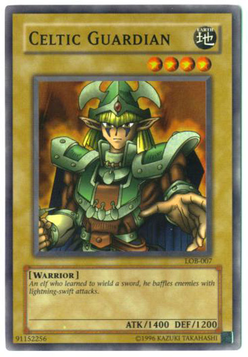 Yu-Gi-Oh Card - LOB-007 - CELTIC GUARDIAN (super rare holo)