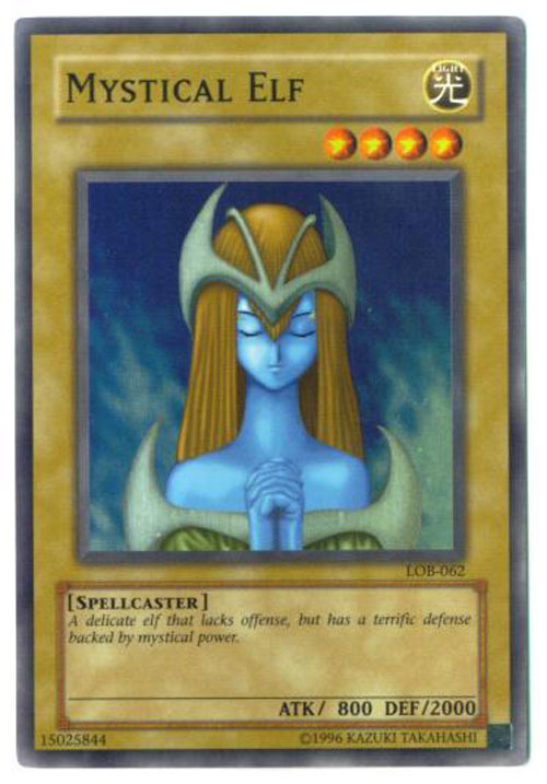 Yu-Gi-Oh Card - LOB-062 - MYSTICAL ELF (super rare holo)
