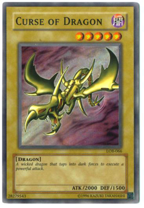 Yu-Gi-Oh Card - LOB-066 - CURSE of DRAGON (super rare holo)