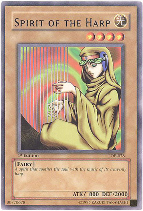 Yu-Gi-Oh Card - LOB-078 - SPIRIT OF THE HARP (rare) **1st Edition**