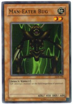 Yu-Gi-Oh Card - LOB-108 - MAN-EATER BUG (super rare holo)