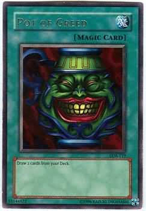 Yu-Gi-Oh Card - LOB-119 - POT OF GREED (rare) *Played*