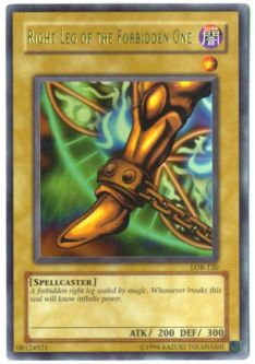 Yu-Gi-Oh Card - LOB-120 - RIGHT LEG OF THE FORBIDDEN ONE (ultra rare holo)