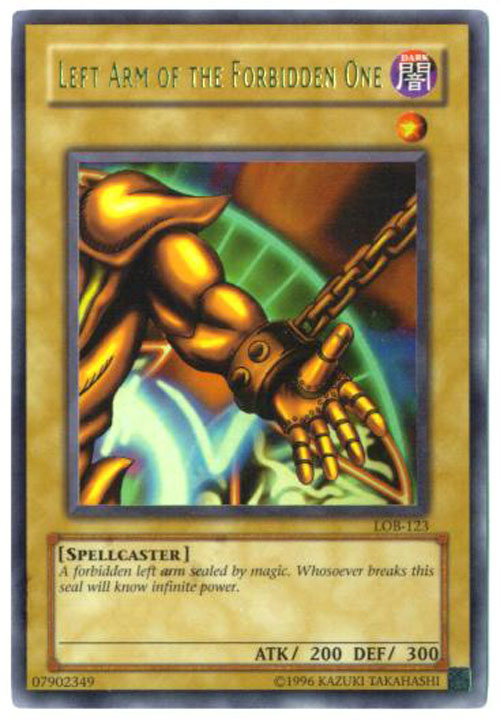 Yu-Gi-Oh Card - LOB-123 - LEFT ARM of the FORBIDDEN ONE (ultra rare holo)