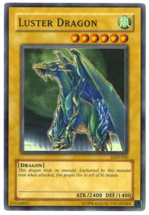 Yu-Gi-Oh Card - LOD-050 - LUSTER DRAGON (super rare holo)