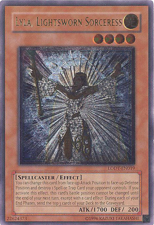 Yu-Gi-Oh Card - LODT-EN019 - LYLA, LIGHTSWORN SORCERESS (ultimate rare holo)