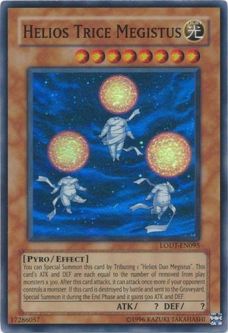 Yu-Gi-Oh Card - LODT-EN095 - HELIOS TRICE MEGISTUS (super rare holo)
