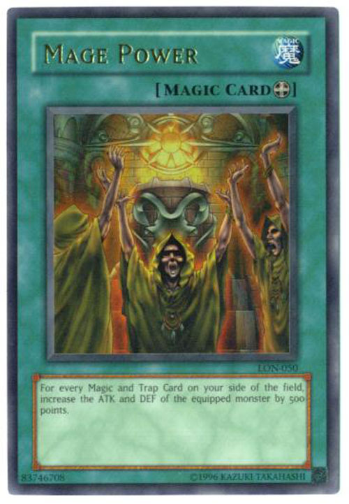 Yu-Gi-Oh Card - LON-050 - MAGE POWER (ultra rare holo)