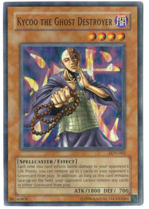 Yu-Gi-Oh Card - LON-062 - KYCOO THE GHOST DESTROYER (super rare holo)