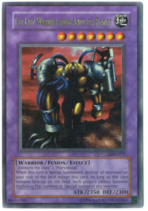 Yu-Gi-Oh Card - LON-077 - THE LAST WARRIOR FROM ANOTHER PLANET (ultra rare holo)