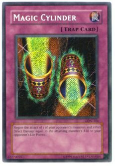 Yu-Gi-Oh Card - LON-104 - MAGIC CYLINDER (secret rare holo) *Played*