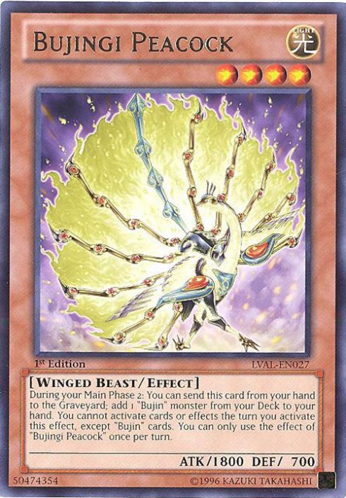 Yu-Gi-Oh Card - LVAL-EN027 - BUJINGI PEACOCK (rare): BBToyStore.com - Toys, Plush, Trading Cards, Action Figures & Games online retail store shop sale Yu-Gi-Oh Card - LVAL-EN027 - BUJINGI PEACOCK (rare): BBToyStore.com - Toys, Plush, Trading Cards, Action Figures & Games online retail store shop sale
