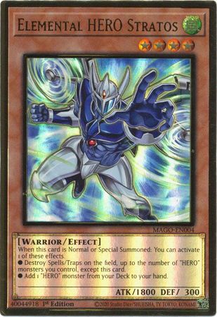 Yu-Gi-Oh Card - MAGO-EN004 - ELEMENTAL HERO STRATOS (premium gold rare ...