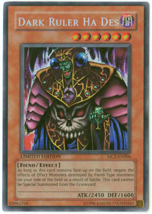 Yu-Gi-Oh Card - MC1-EN006 - DARK RULER HA DES (secret rare ...