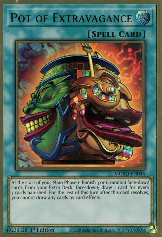 Yu-Gi-Oh Card - MGED-EN046 - POT OF EXTRAVAGANCE (premium gold rare holo)