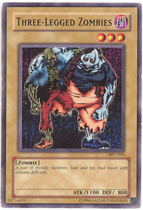 Yu-Gi-Oh Card - MP1-010 - THREE-LEGGED ZOMBIES (common 