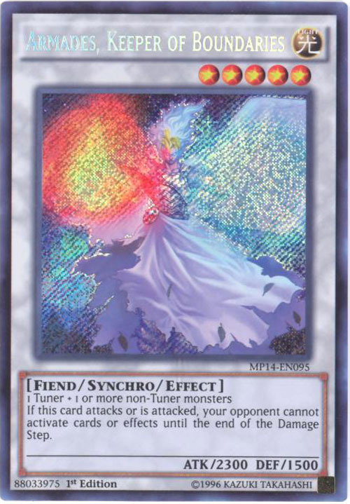 Yu-Gi-Oh Card - MP14-EN095 - ARMADES, KEEPER OF BOUNDARIES (secret rare holo)