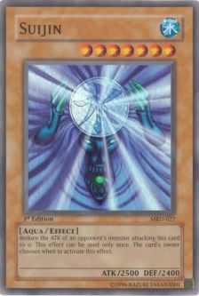 Yu-Gi-Oh Card - MRD-027 - SUIJIN (super rare holo) *1st Edition*  *Played*