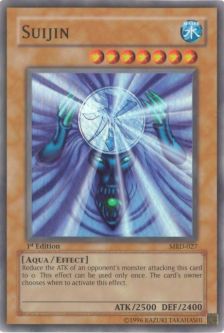 Yu-Gi-Oh Card - MRD-027 - SUIJIN (super rare holo) **1st Edition**  *Played*