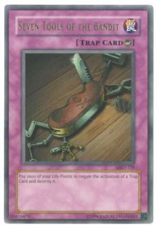 Yu-Gi-Oh Card - MRD-129 - SEVEN TOOLS of the BANDIT (ultra rare holo) *Played*