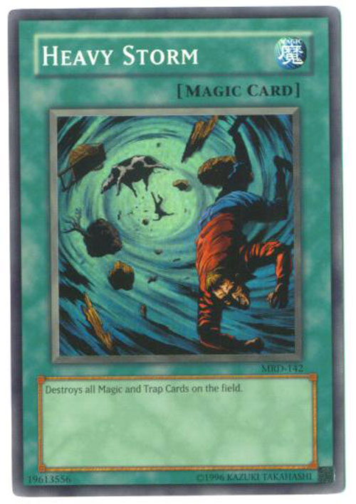 Yu-Gi-Oh Card - MRD-142 - HEAVY STORM (super rare holo) [1st Edition] *Played*