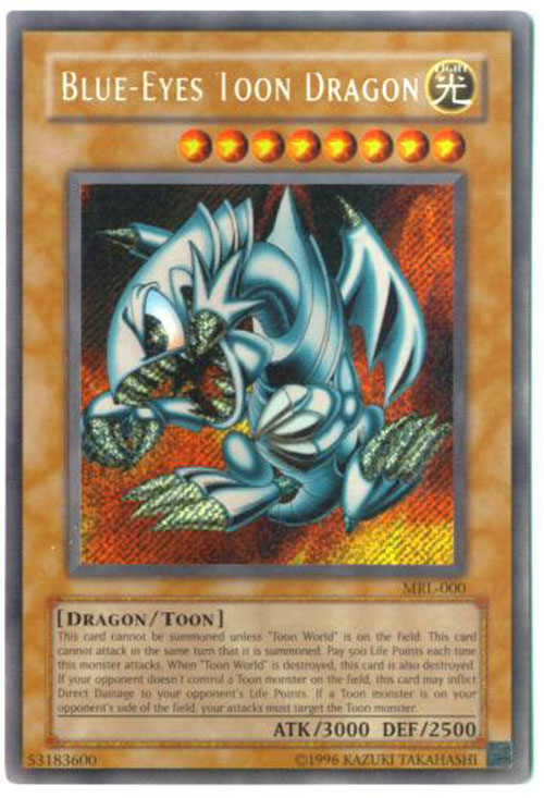 Yu-Gi-Oh Card - MRL-000 - BLUE-EYES TOON DRAGON (secret rare holo)