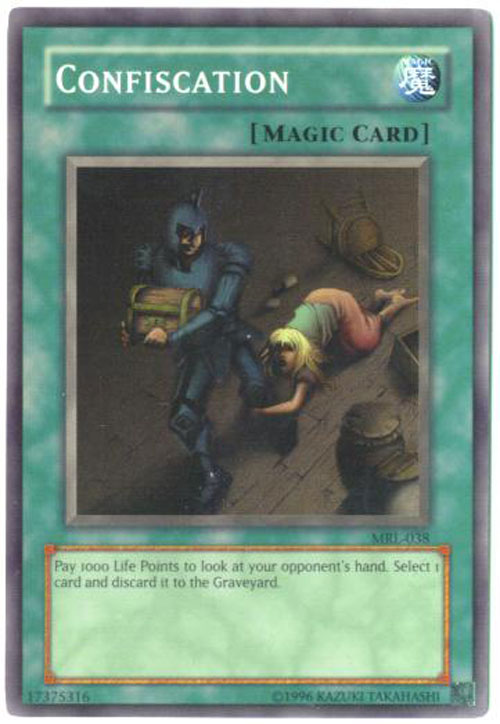 Yu-Gi-Oh Card - MRL-038 - CONFISCATION (super rare holo)
