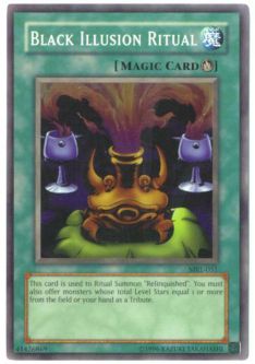Yu-Gi-Oh Card - MRL-051 - BLACK ILLUSION RITUAL (super rare holo) *Played*