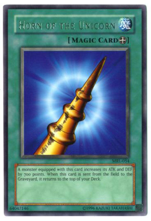 Yu-Gi-Oh Card - MRL-054 - HORN OF THE UNICORN (rare)